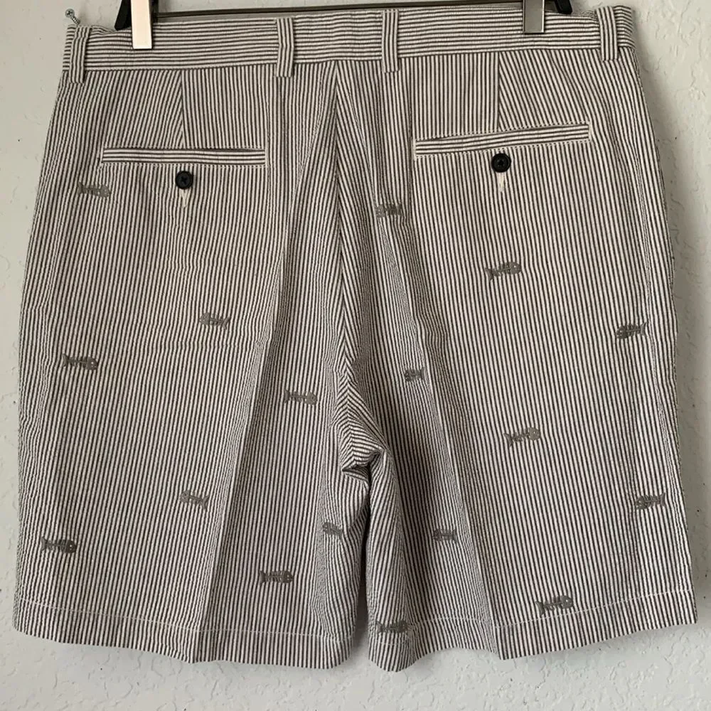 J.Crew Men's Striped Blue White Gray Pockets Shorts Size 36